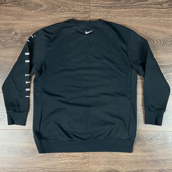 Nike Dri-Fit Just Do It Women’s Black Activewear Crewneck Pullover Sweatshirt M - Picture 5 of 5